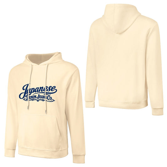 Japanese Denim Jeans Pure Cotton Hoodie - Cream
