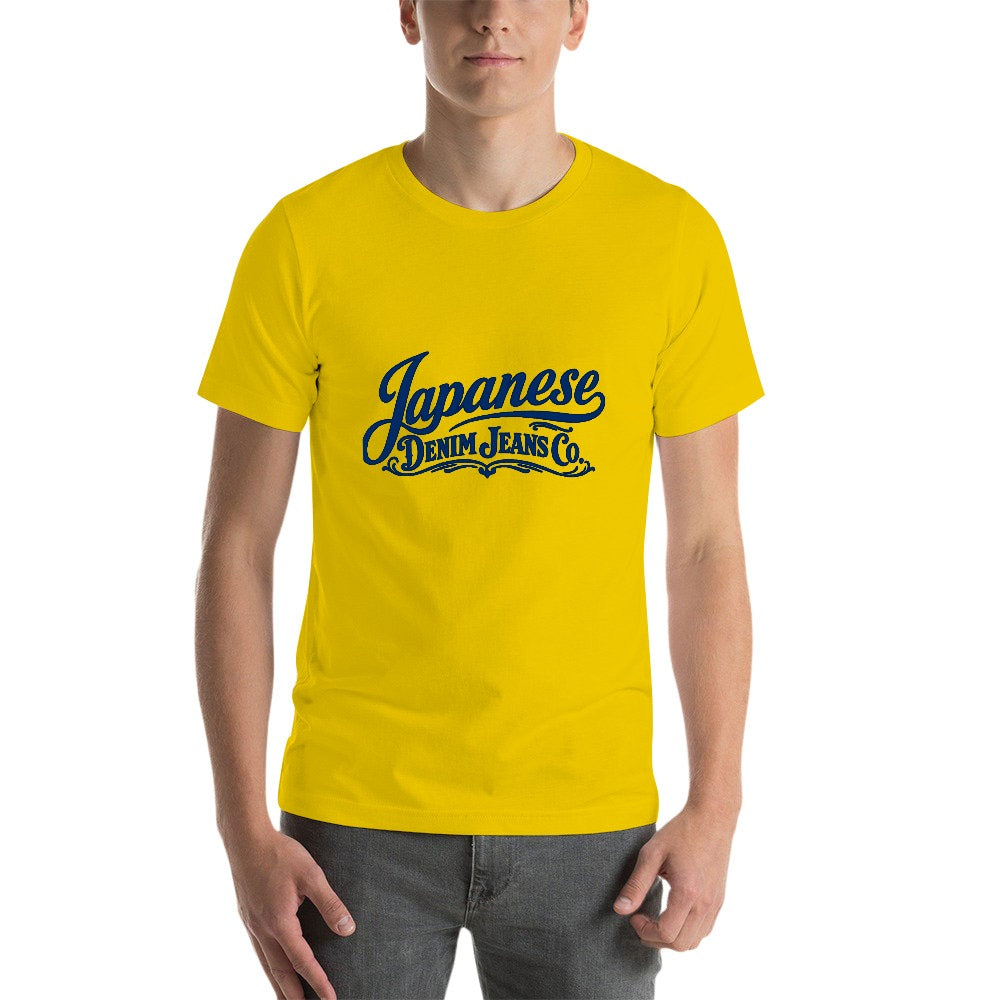 Japanese Denim Jeans Co. Men's Short Sleeve Cotton T-Shirt - Yellow