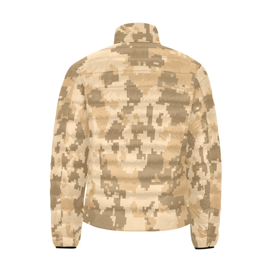 Digital Desert Camo Men's Puffer Bomber Jacket