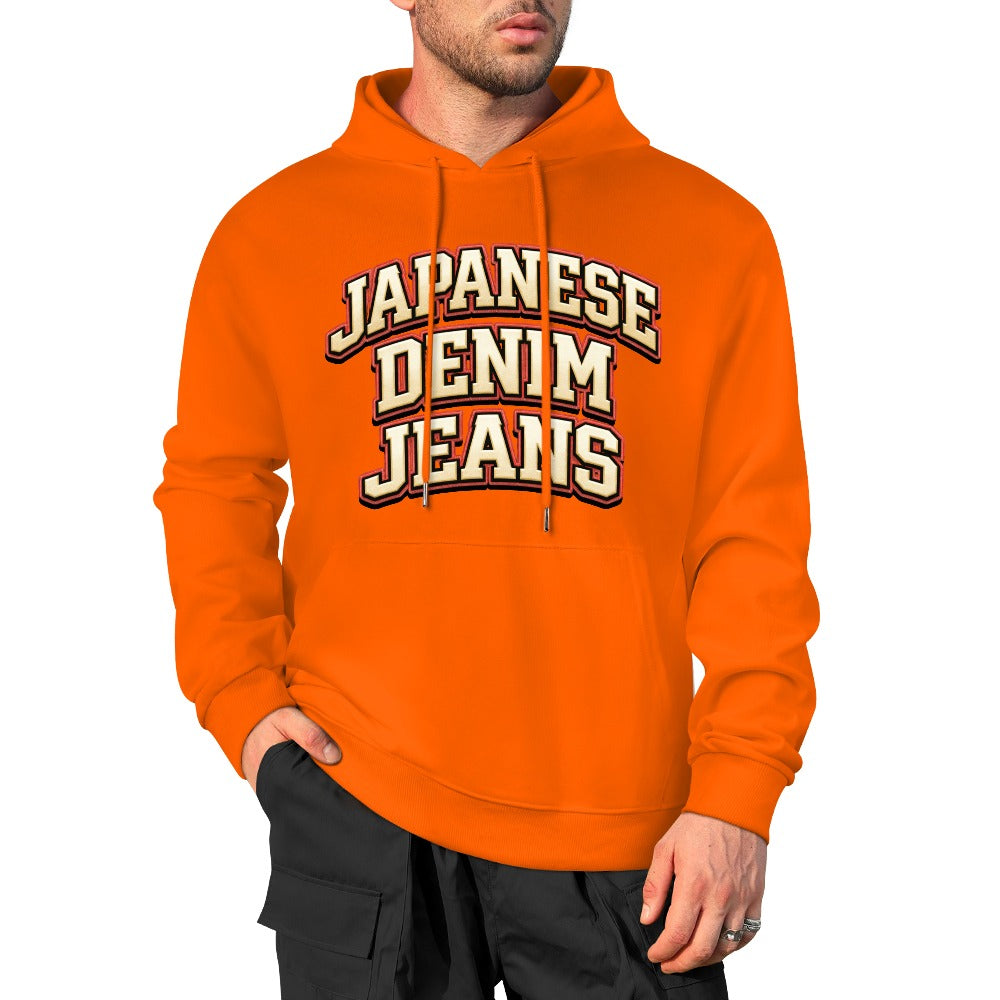 Japanese Denim University Hoodie - Orange
