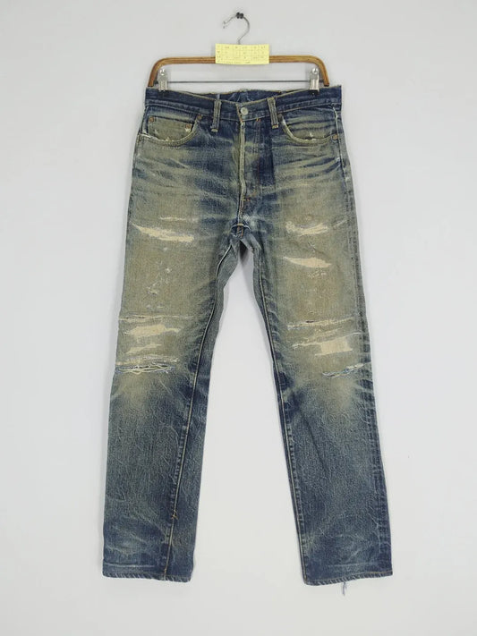 ripped Japanese denim jeans