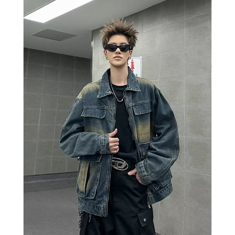 Multi Pocket Denim Jacket for Men