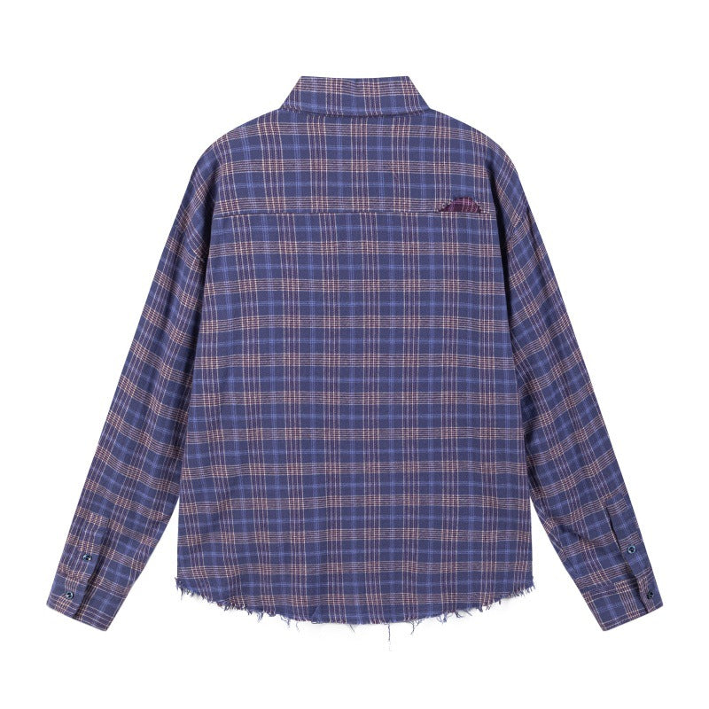 Fringe Hem Collar Shirt for Men