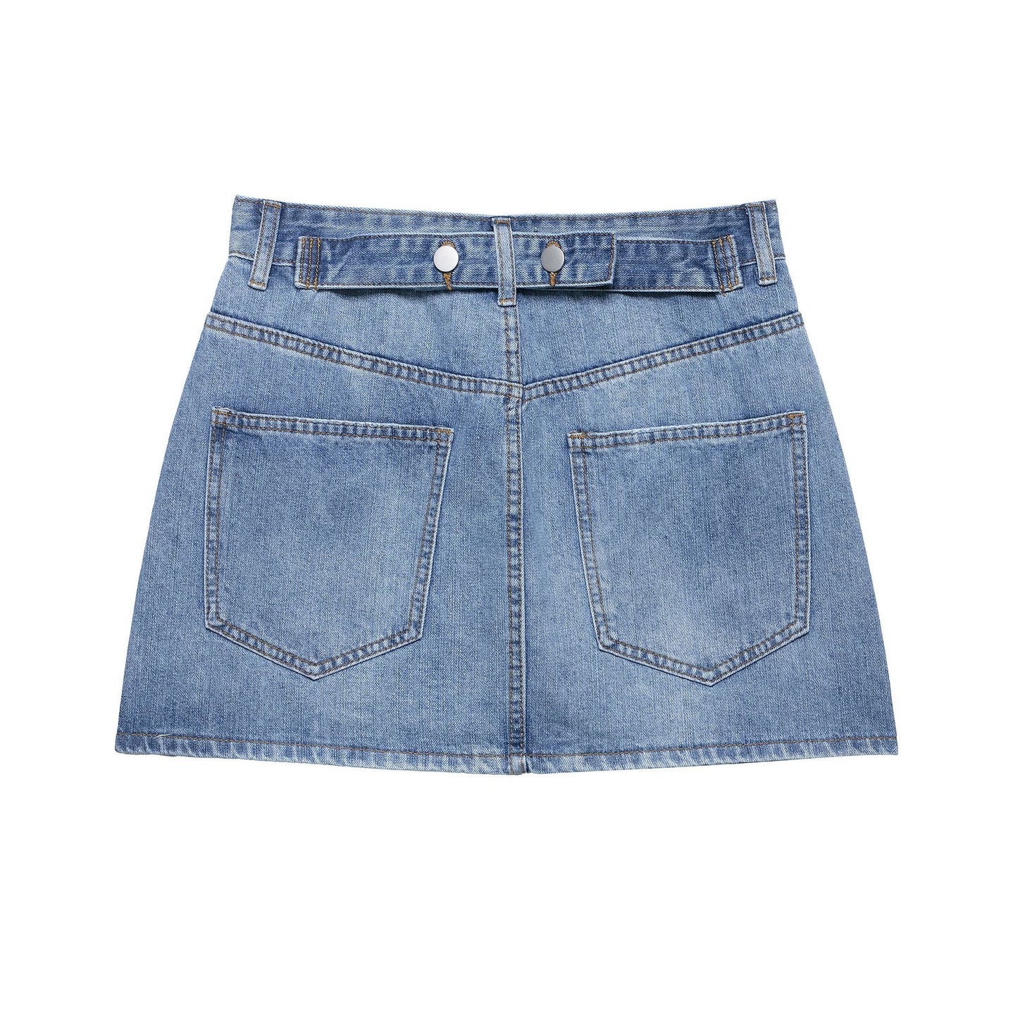 Vintage A-line Hip-Hugging Denim Skirt for Women