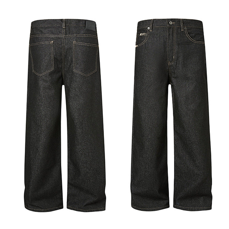 Dark Wash Flared Denim Pants - Summer Loose Fit