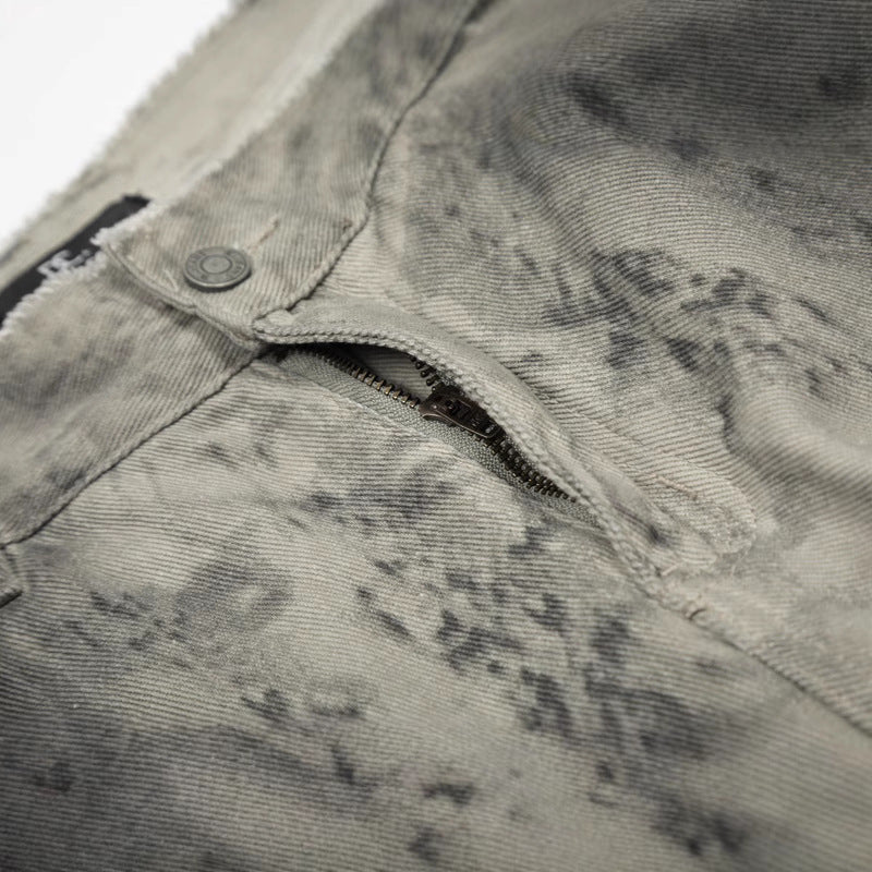 Street Washed Snake Pattern Denim Pants for Men