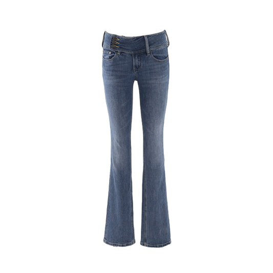 Spicy Girl Flared Jeans for Women - Low Waist Slim Fit Denim Pants
