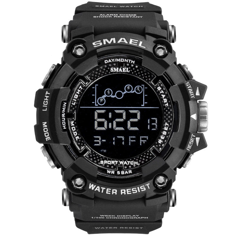 Waterproof Multifunctional Men's Sports Watch Trend Large Dial Electronic Watch