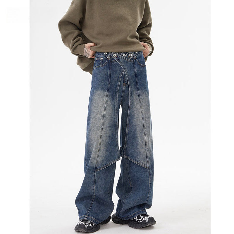 Cowboy Men's Old Washed Wide Leg Pants