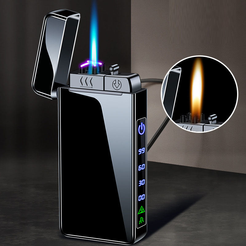 Gas-Electric Triple-Flame Metal Windproof Rechargeable Lighter