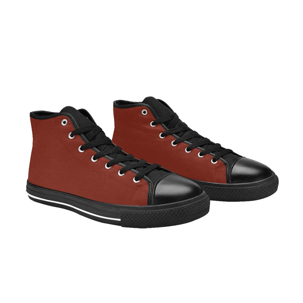 High Top Canvas Men's Shoes - Dark Red