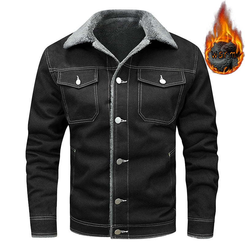 Men's Fleece Lined Denim Jacket -  Casual Workwear