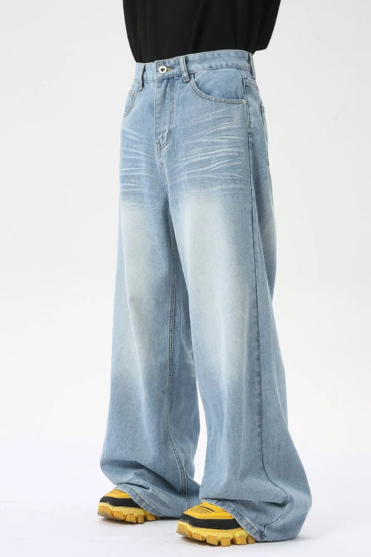 Premium Wide Leg Jeans with Pockets - Japanese Denim