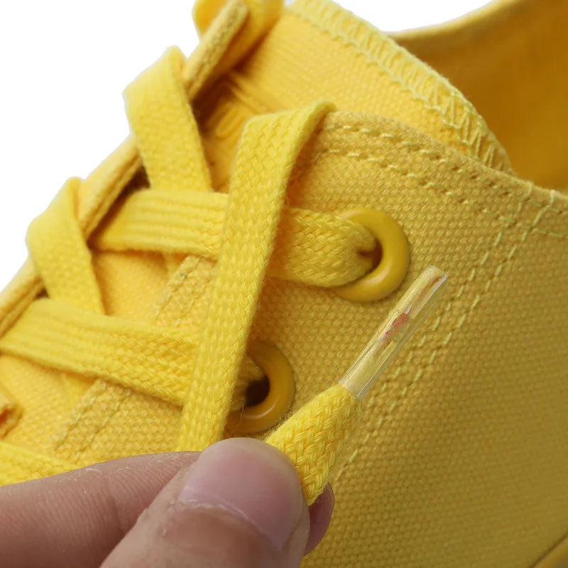 Unisex Solid Color Low Top Canvas Sneakers