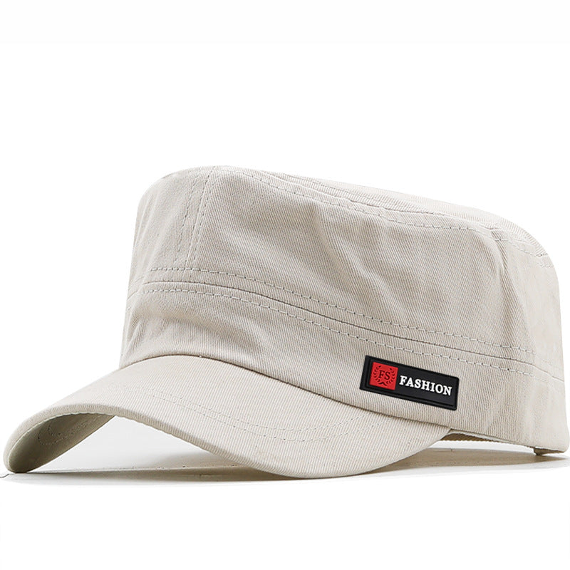 Men's Retro Military Cap - Solid Color