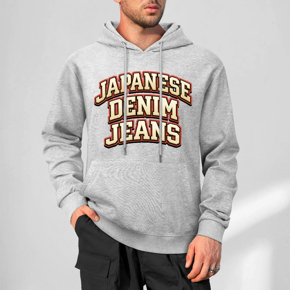 Japanese Denim Jeans University Hoodie - Gray