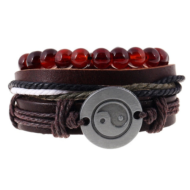 Punk Leather Bracelets - Adjustable
