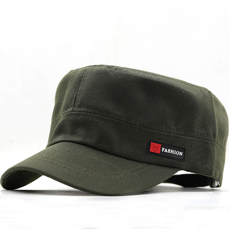Men's Retro Military Cap - Solid Color