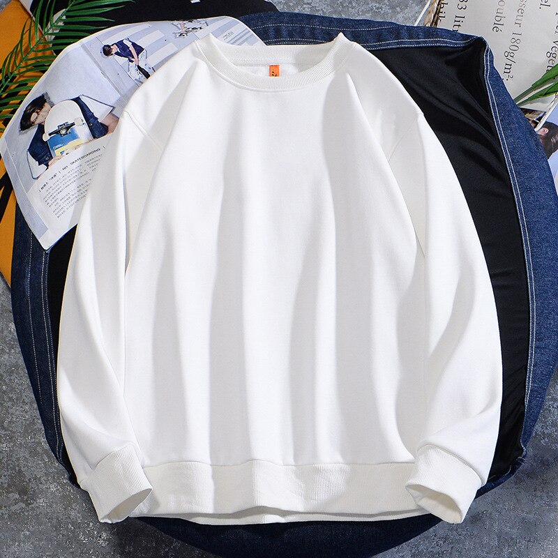 Men's Casual Cotton Fleece Long Sleeve Hoodie Sweatshirt Round Neck Multicolor