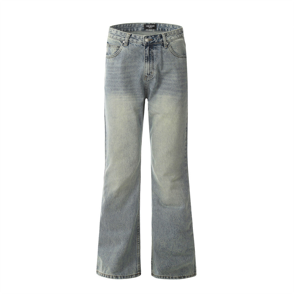 Men's Vintage Distressed Denim Flare Pants