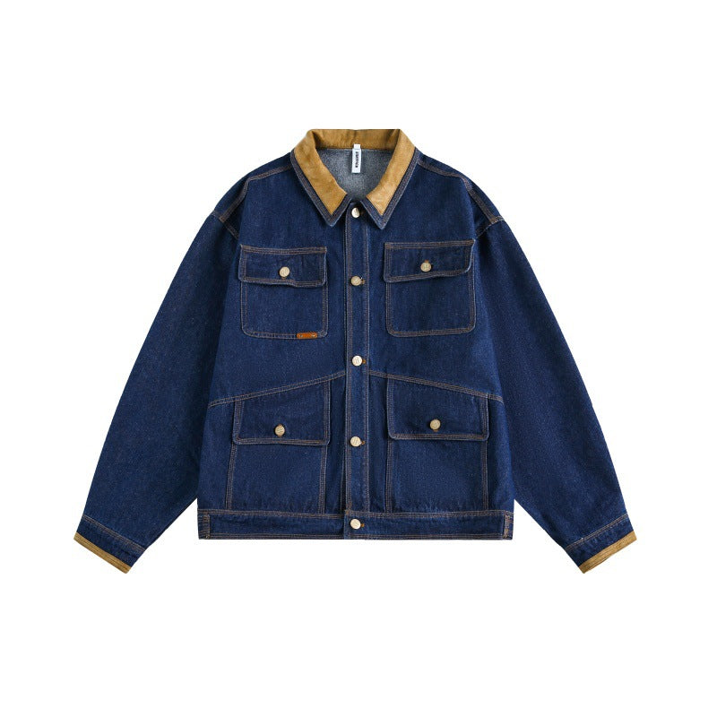 Men's Multi-Pocket Loose Fit Denim Jacket