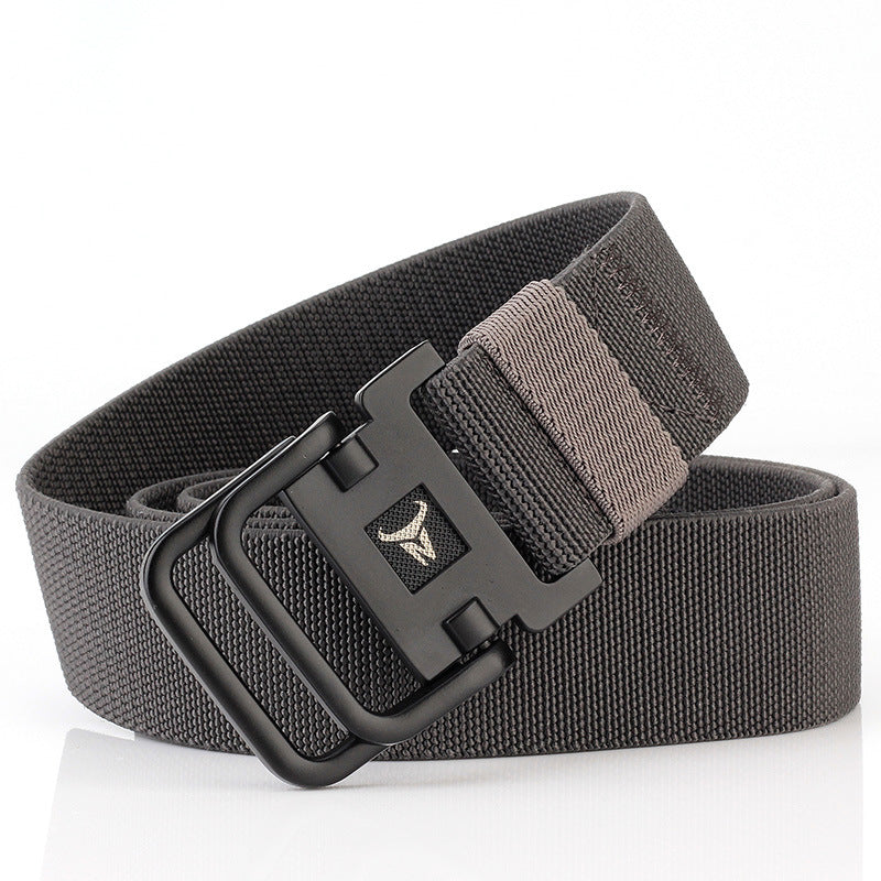 Double Ring Buckle Belt - Nylon Elastic Durable Canvas