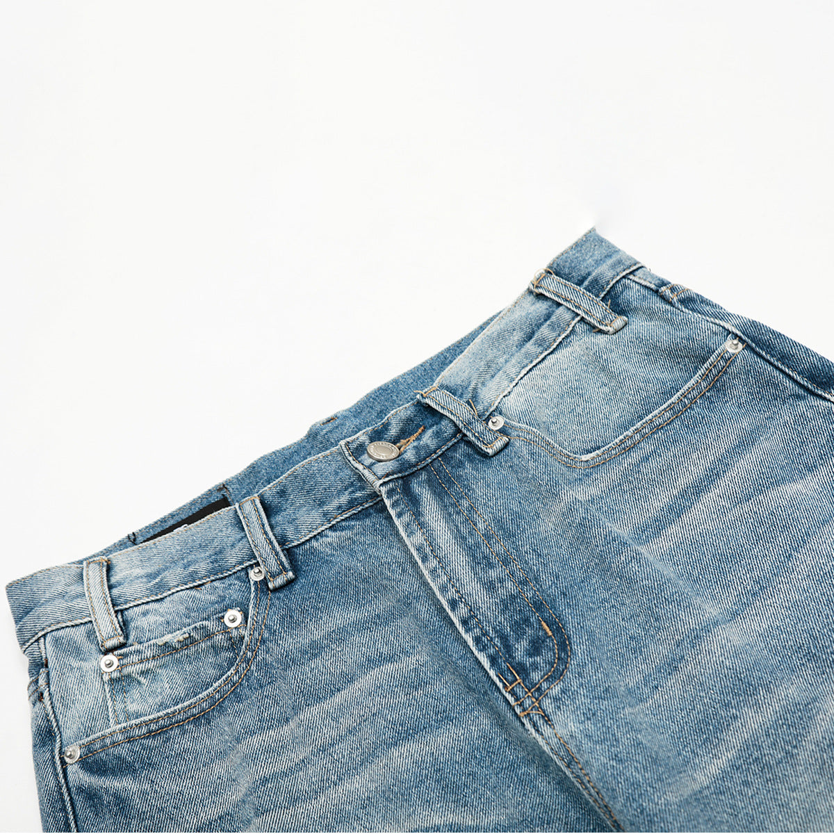 Vintage Washed Denim Straight Leg Personalized Cleanfit Pants