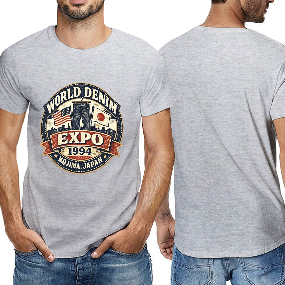 World Denim Expo 1994 Short Sleeve Cotton T Shirt Gray