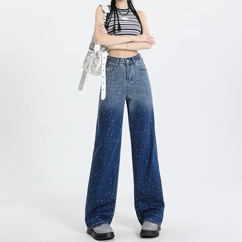 Women's High-Waisted Denim Pants - Versatile Straight Leg