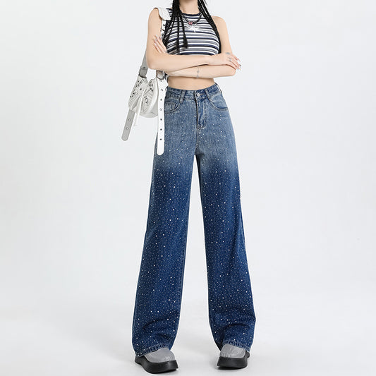 Women's High-Waisted Denim Pants - Versatile Straight Leg