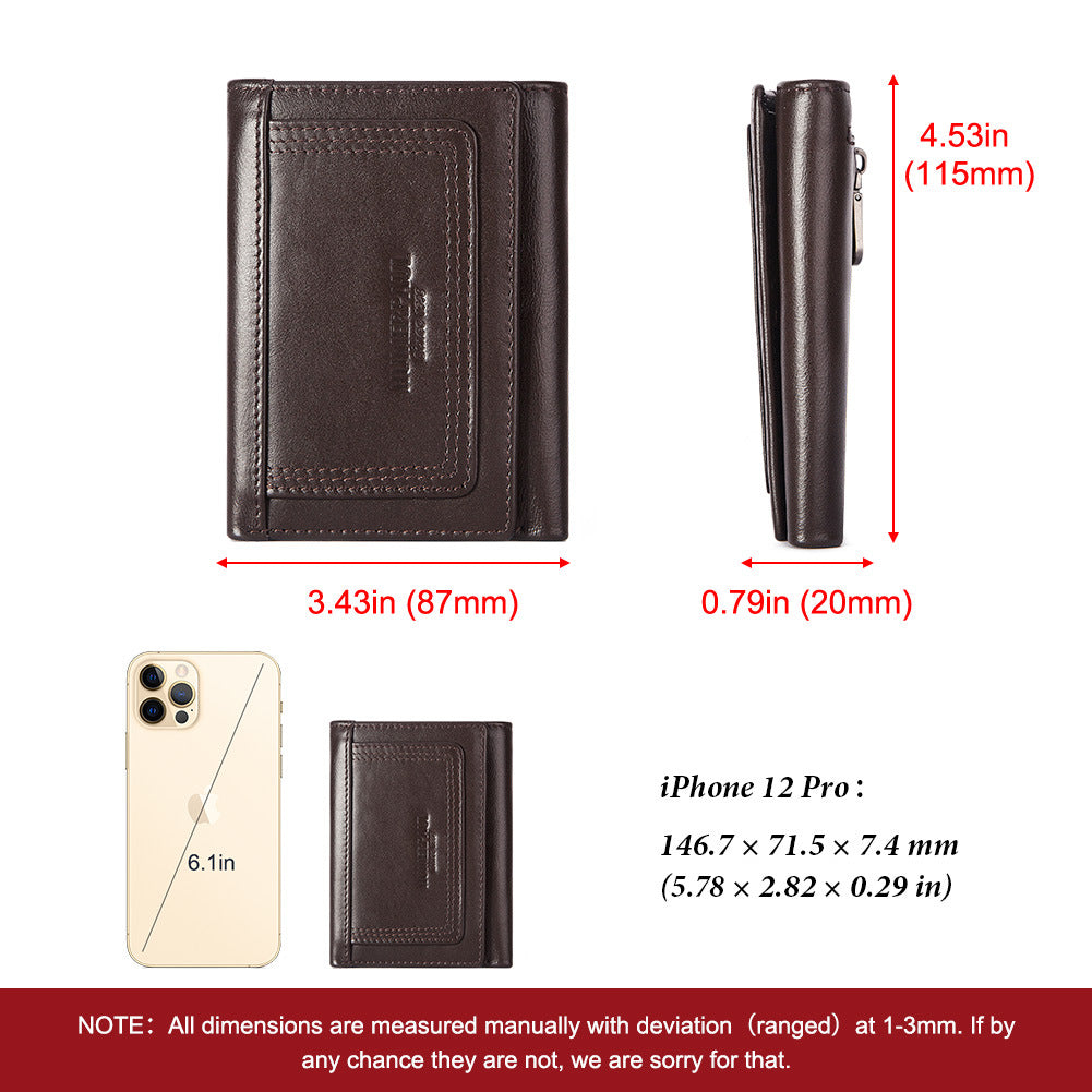 RFID Anti-Magnetic Multi Card Zipper Wallet for Men