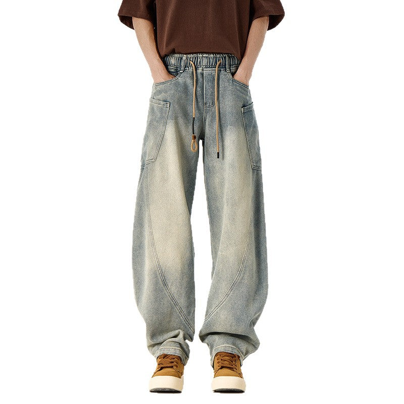 Retro Loose Straight Leg Wide Leg Long Pants for Casual Style