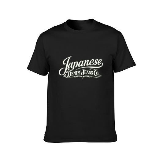 Japanese Denim Jeans Co. Men's Short Sleeve Cotton T-Shirt - Black