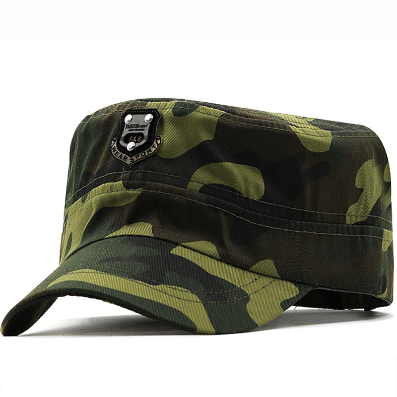 Men's Leather Label Military Cap - Camouflage