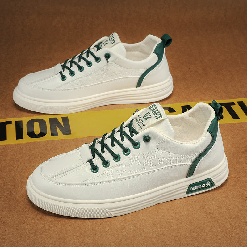 Men's Pilot Casual Sports Flat Shoes - Anti-Slip Waterproof White Leather