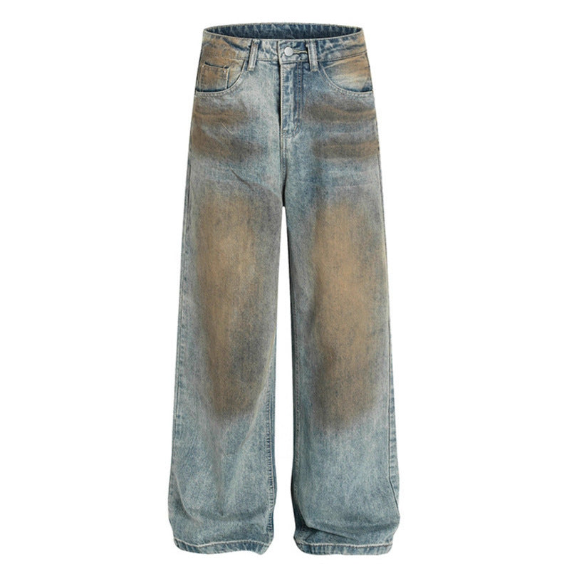 Dirty Dyed Washed High Waisted Jeans