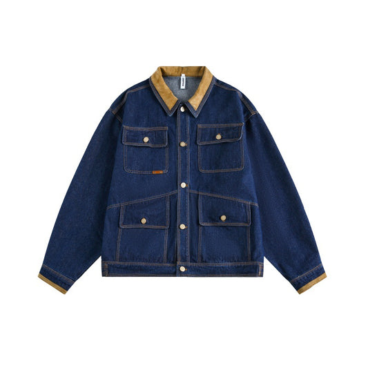 Men's Multi-Pocket Loose Fit Denim Jacket