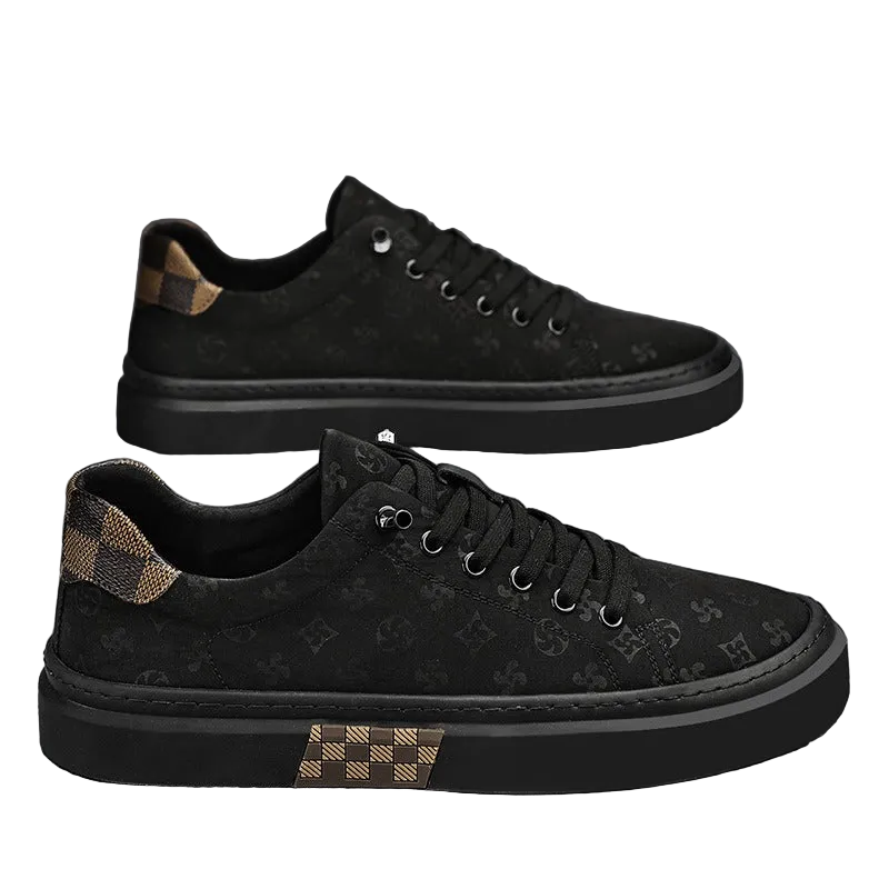 Canvas Men's Breathable Thick Soled Black Cloth Designer Sneakers