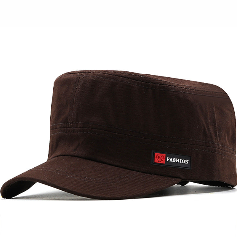 Men's Retro Military Cap - Solid Color