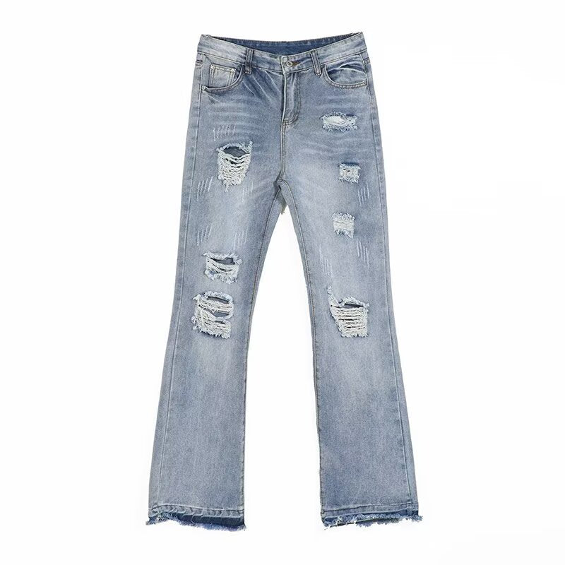 Versatile Straight Leg Washed Denim Pants for Men