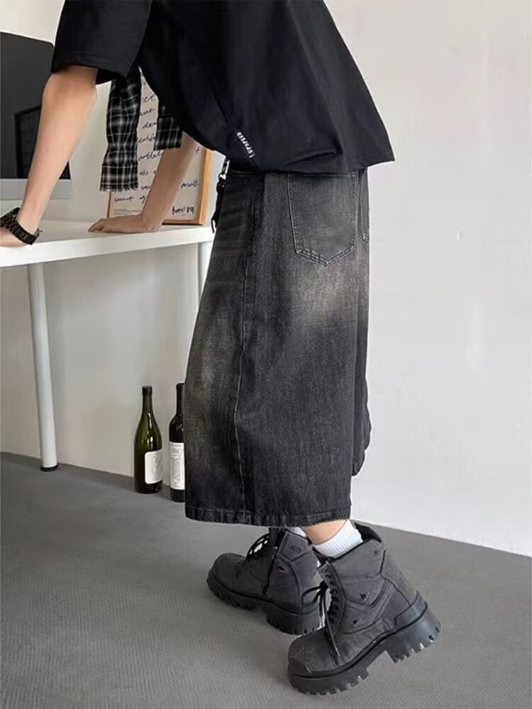 Loose Fit White Denim Casual Pants