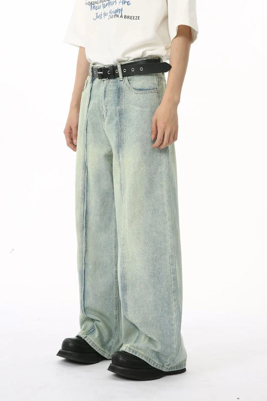 Premium Wide Leg Jeans with Pockets - Japanese Denim