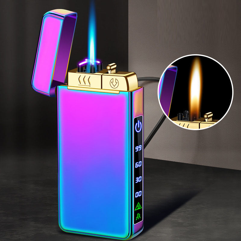 Gas-Electric Triple-Flame Metal Windproof Rechargeable Lighter
