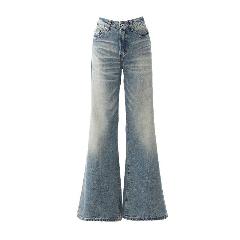 Women's Mid-Waist Spicy Girl Flare Jeans - Personality Micro Flare Denim Trousers