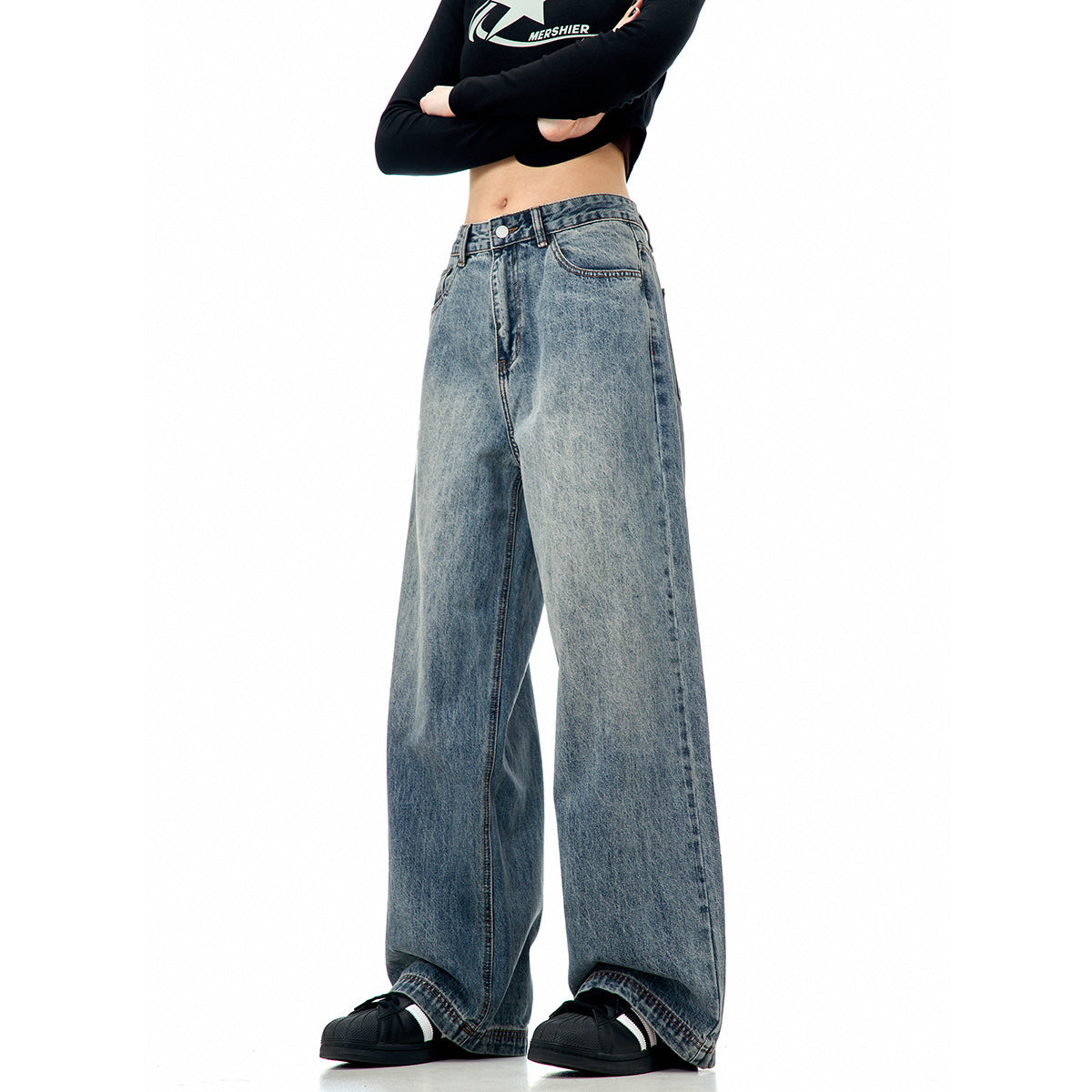 Loose Fit Versatile Wide Leg Jeans for Men and Women -  Casual Pants