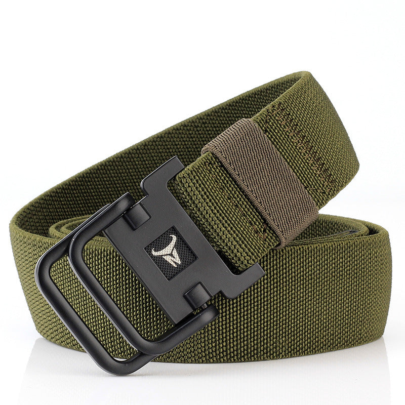 Double Ring Buckle Belt - Nylon Elastic Durable Canvas