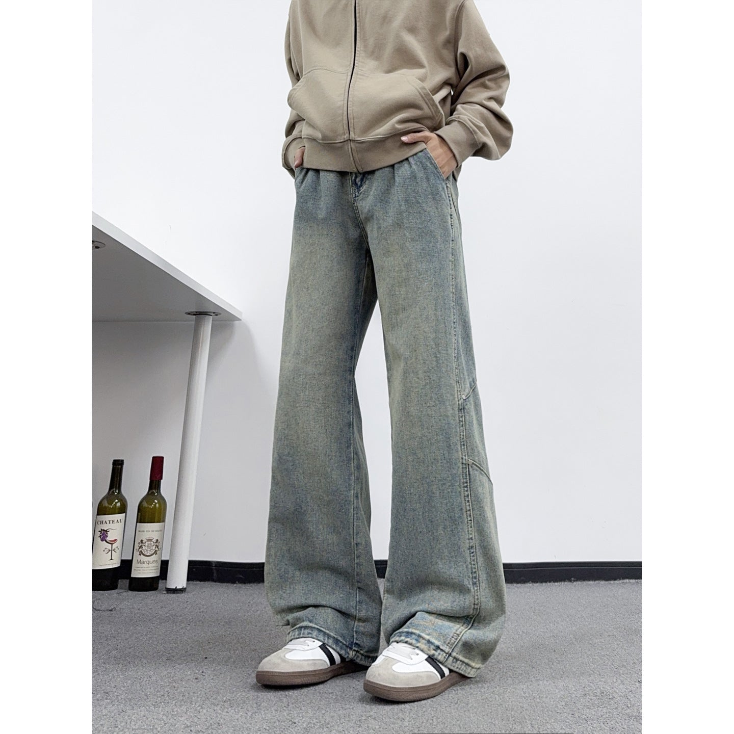 Retro Deconstructed Denim Pants — Catwhisker Washed Finish