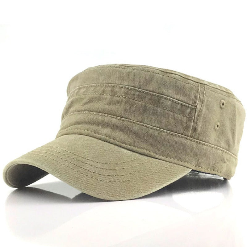 Flat Top Hat - Solid Color Washed Cotton Duckbill Hat for Men and Women