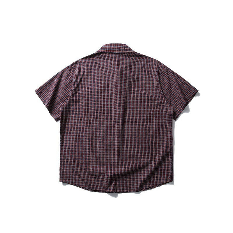 Silhouette Checkered Short Sleeve Shirt for Men and Women