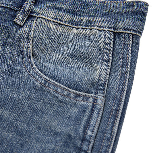 Washed Out White Denim Trousers -  Retro Style